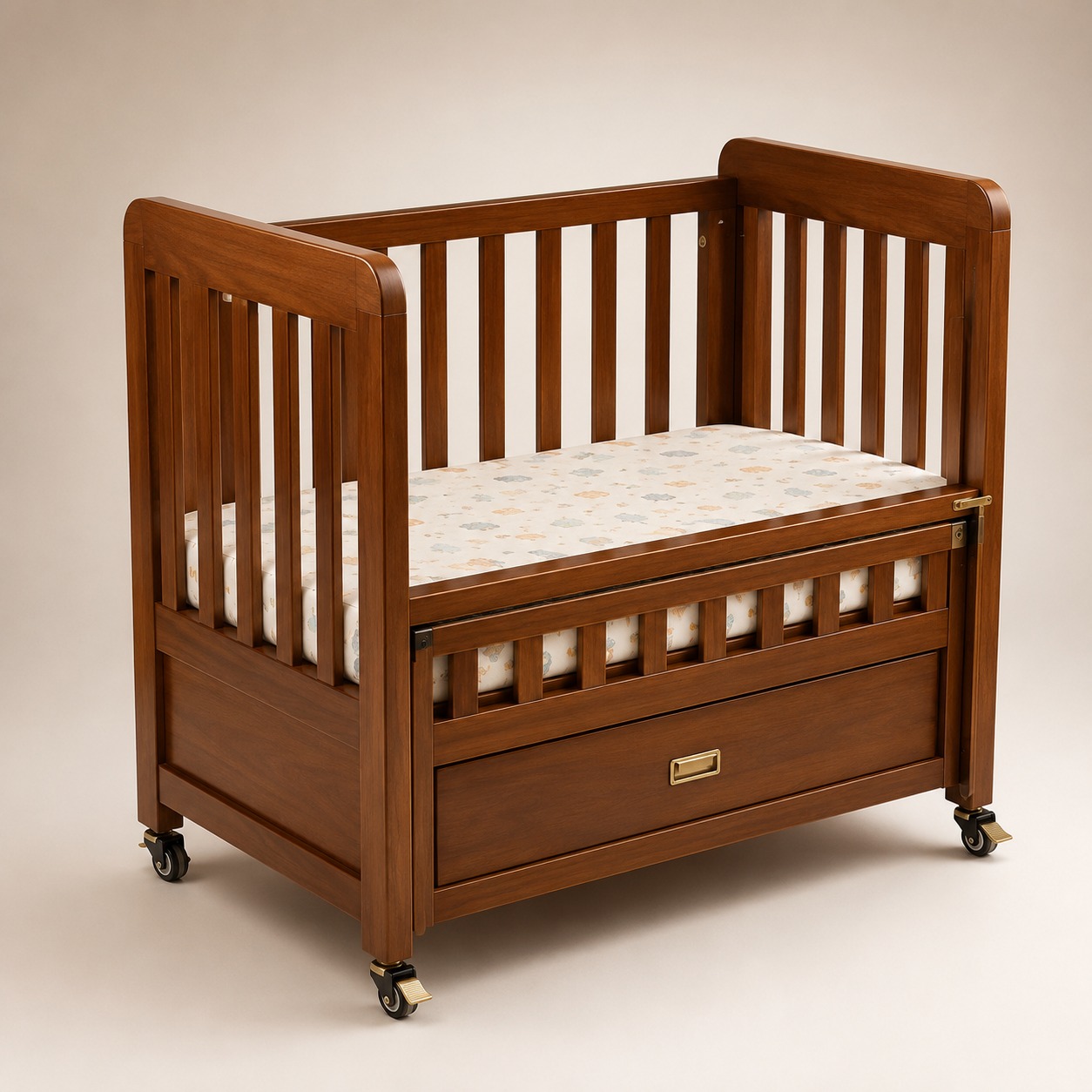 Classic Wooden Baby Crib with Storage